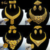 Gold-Tone Bridal Jewelry Set | Necklace, Earrings, Bracelet & Ring | Braviixx
