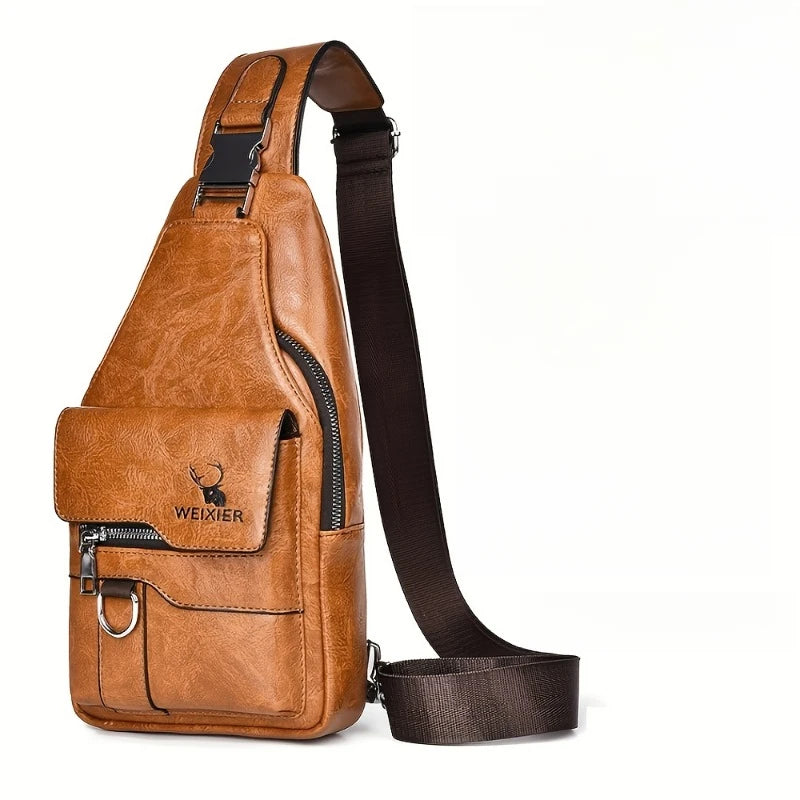 Vintage-Style Sling Bag | Faux Leather & Adjustable Strap | Braviixx