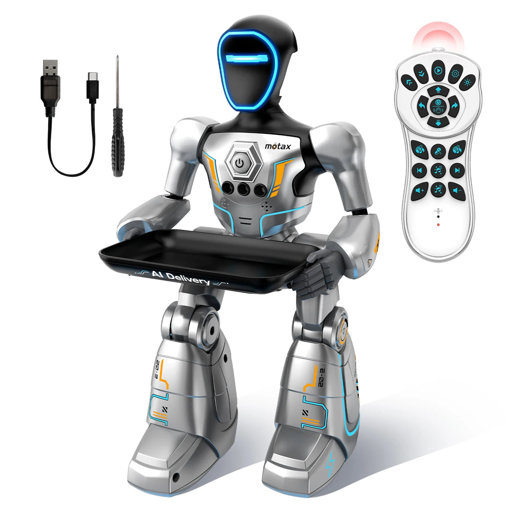 AI Smart Voice & Gesture Control Robot Toy | Programmable Interactive Robot with LED Lights, Music & Dance | Braviixx