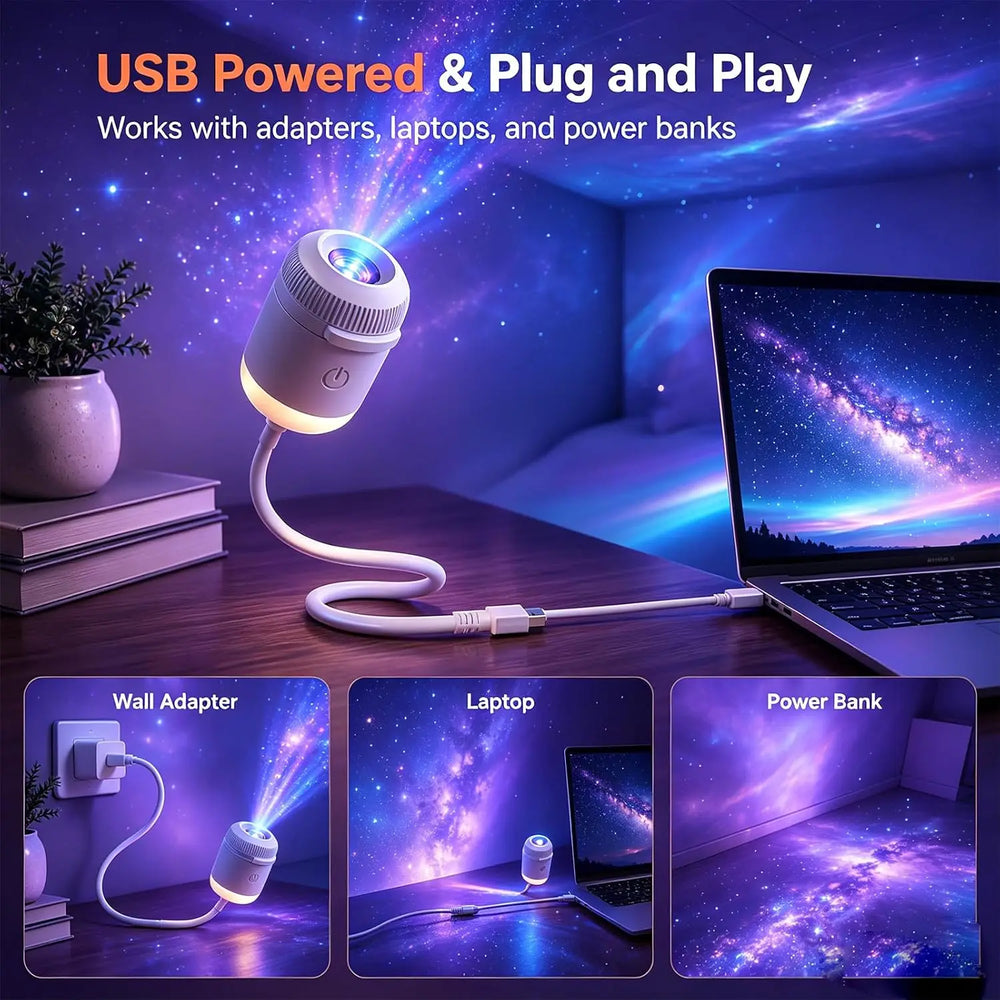 Galaxy & Ocean Rotating Night Light Projector | Braviixx