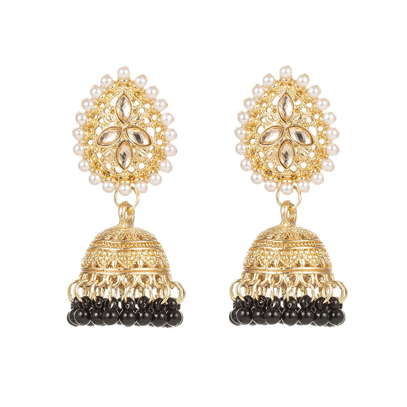 Jhumka Earrings | Teardrop & Bead Fringe | Braviixx