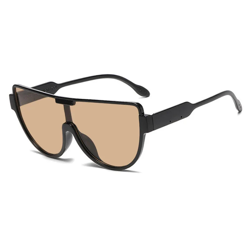 Women's Oversized Shield Monoblock Sunglasses | UV400 · Flat Top · Vintage | 5 Lens Options | Braviixx