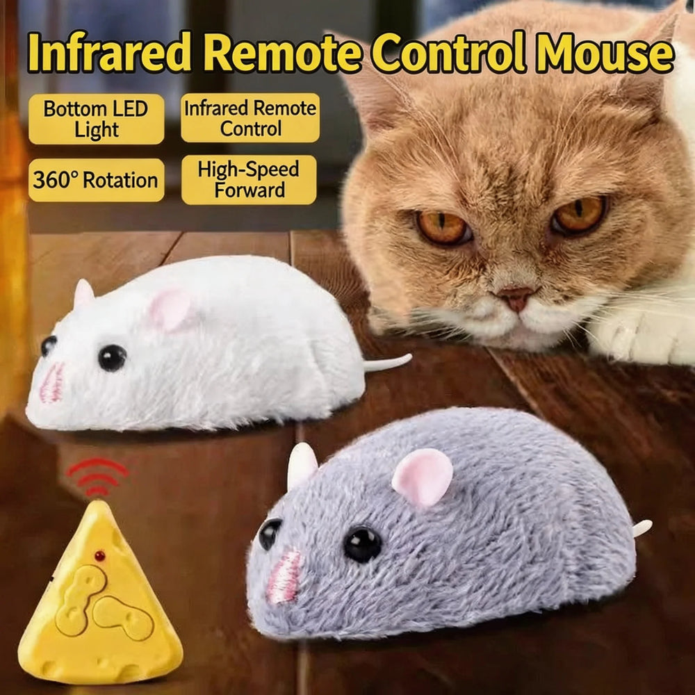 Remote Control Rat Toy, Electric Moving Simulation Mouse, Funny RC Vehicle Gift for Kids Cats Dogs Interactive Play