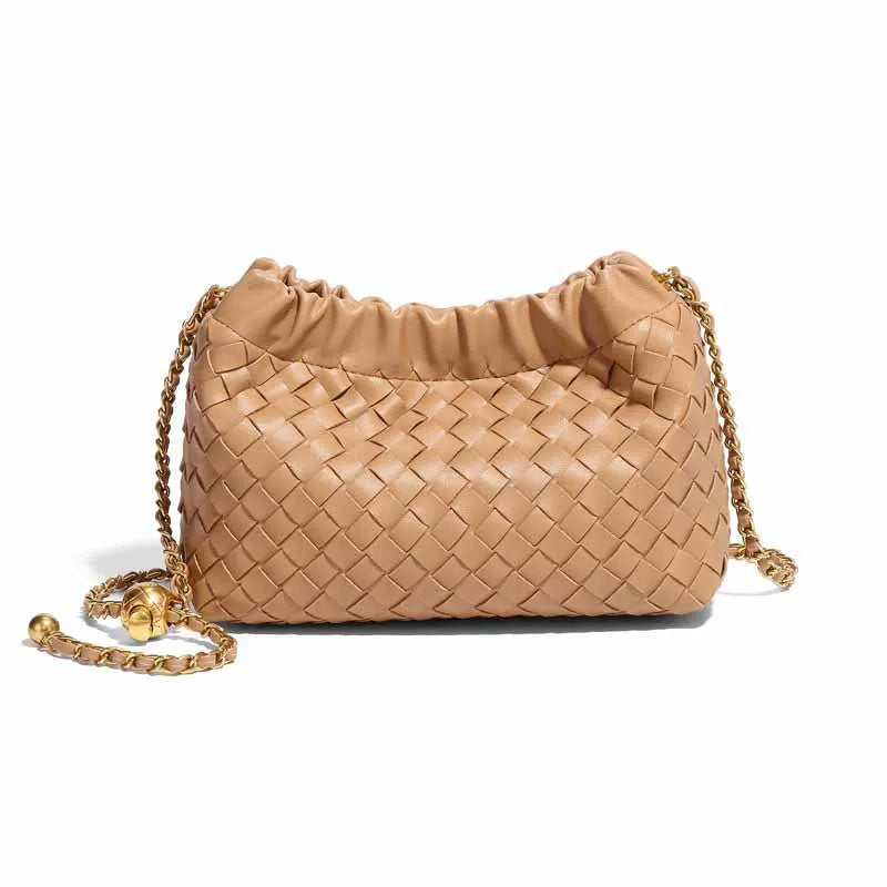 Women's Woven Crossbody Bag | Chain Strap | Braviixx