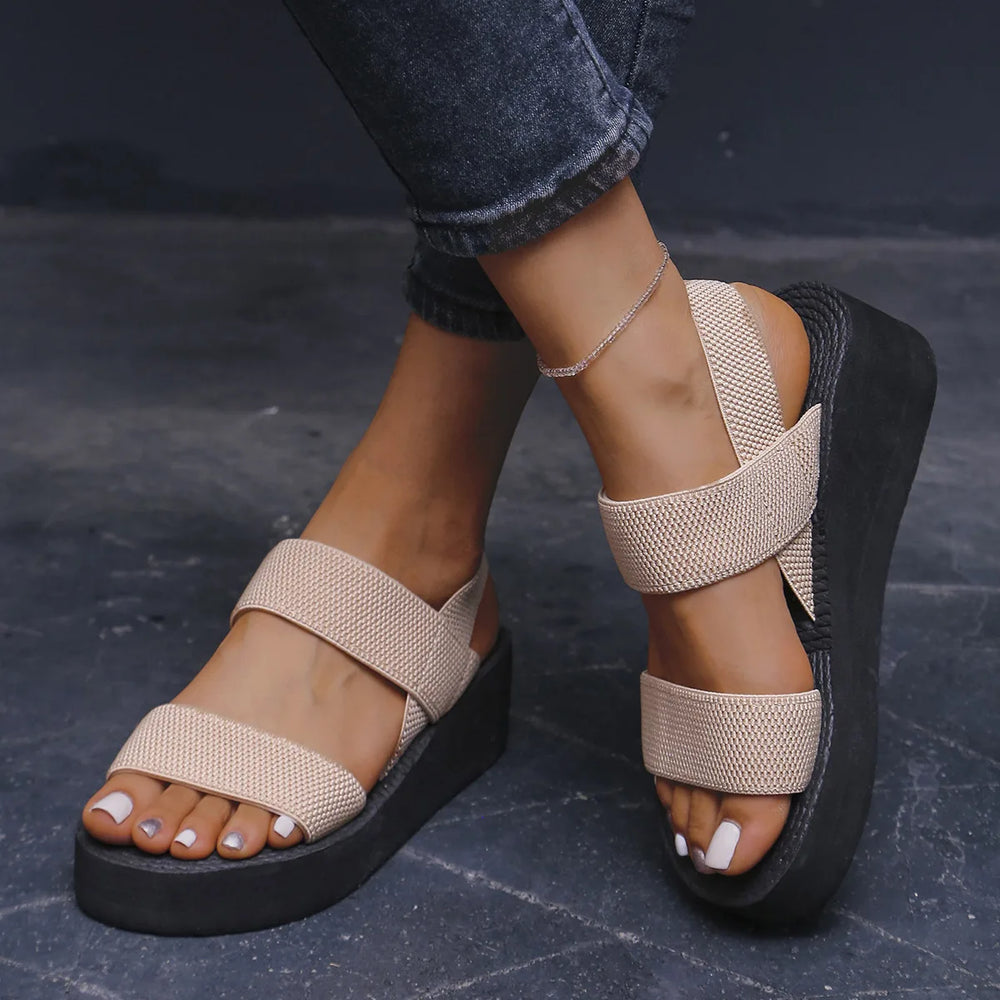 Big Size Light Weight Leisure Wedges Sandals For Women Daily Walking Platform Shoes Soft EVA Sole Girls Student Street Sandalias