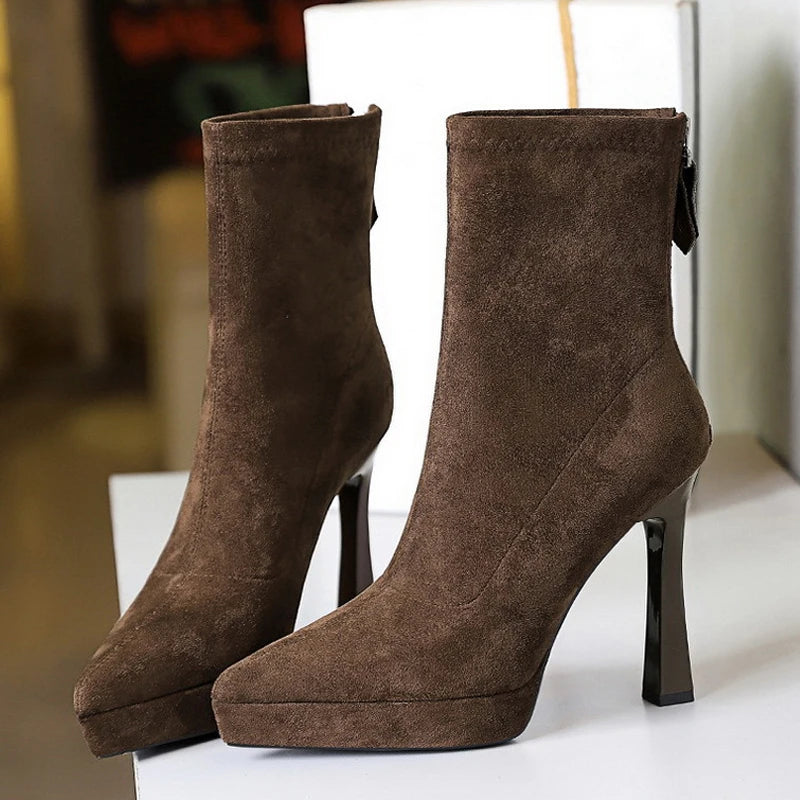 Women's Platform Ankle Boots | Pointed Toe | Braviixx
