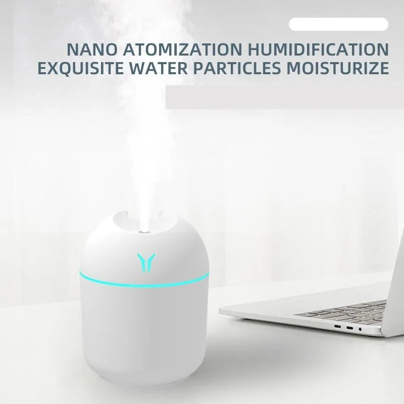 Mini USB Humidifier | 250 ml Tank & LED Colour Light | Braviixx