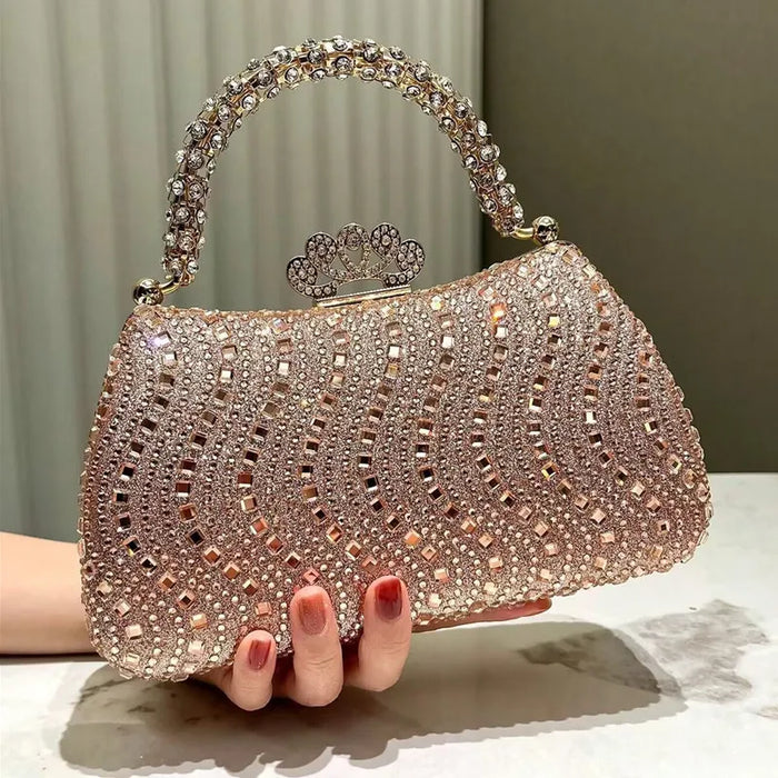 Luxury Full Diamonds Evening Clutch Bag | Rhinestone Party Handbag | 7 Colours | Braviixx