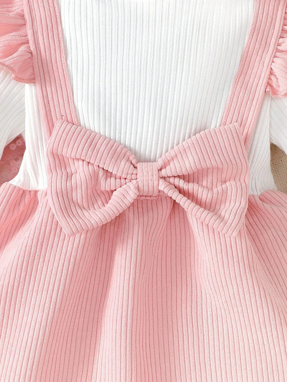 Baby Girl Ribbed Ruffle Dress & Headband Set | Braviixx