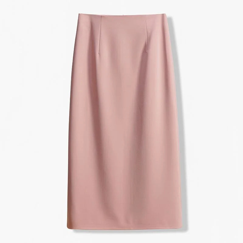 Office Lady Fashion Slim Solid Skirt Koreon Clothing Spring Summer Streetwear New High Waist Elegant Straight Midi Casual Skirts