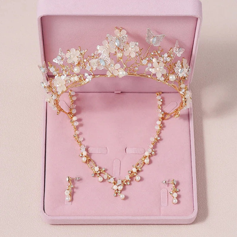 Bridal Crystal Jewellery Set | Tiara, Necklace & Drop Earrings | Braviixx