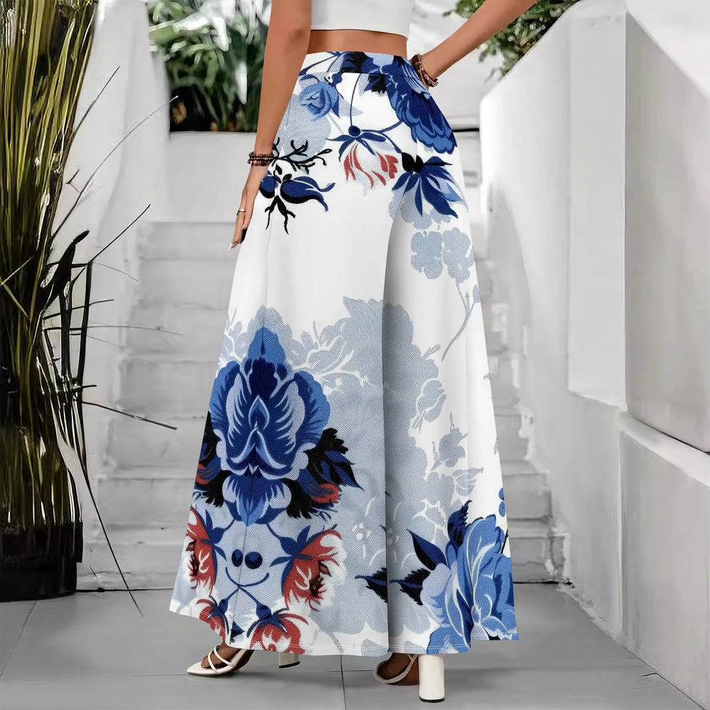 Womens 2025 Trendy High Waisted Wide Leg Pants Summer Casual  Palazzo Pants Flowy Beach Trousers with Pockets