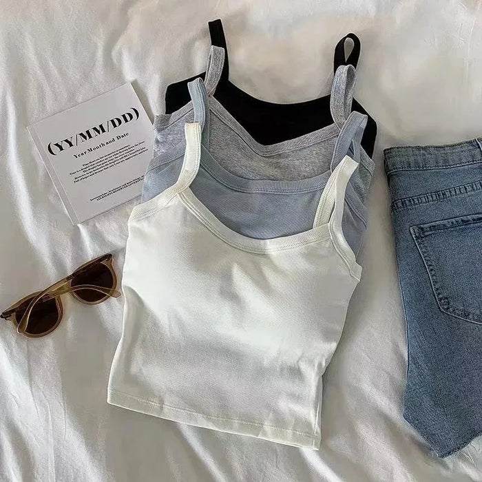 Women's Sleeveless Crop Top | Stretch Knit Camisole | Braviixx