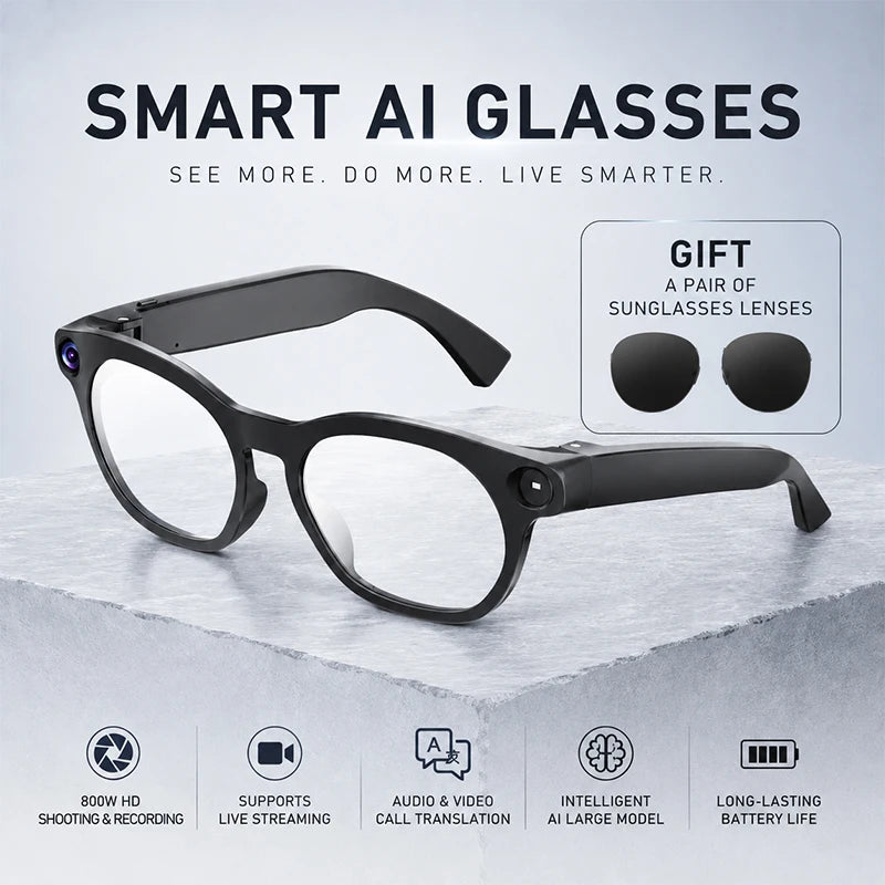 8MP AI Translation Camera Glasses | Braviixx