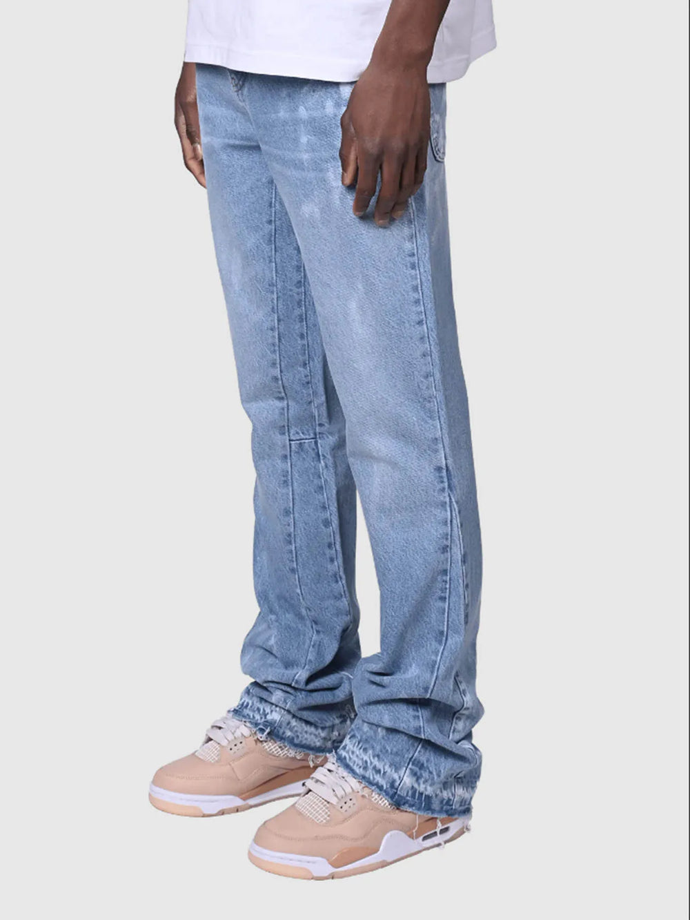 2025 Jeans Men Vintage Straight Pants Mid Waist Stretch Distressed Washed Pockets Button Basics Trousers 2025 Streetwear Denims