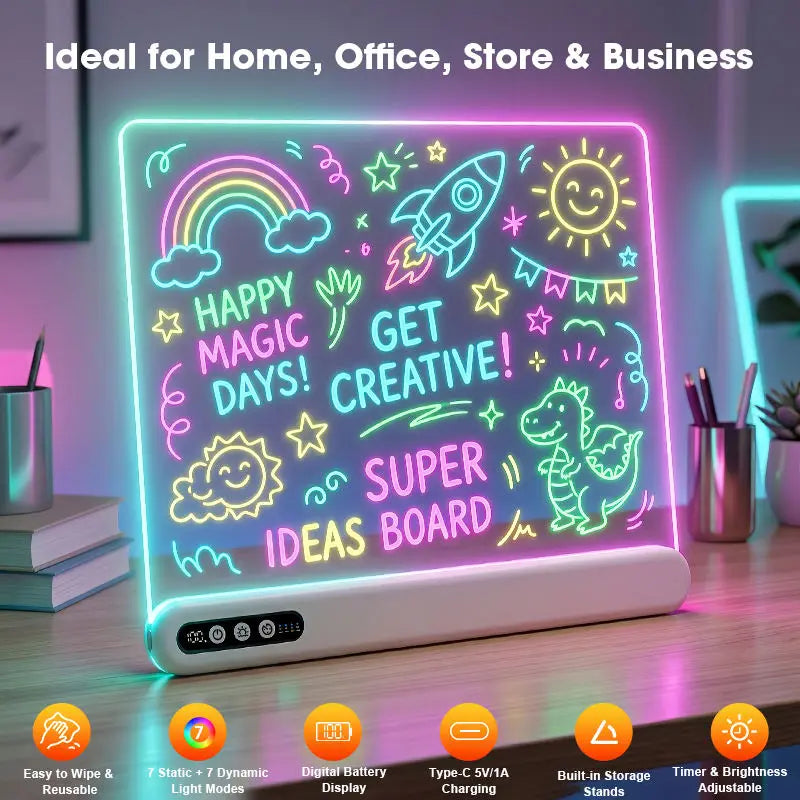 Rechargeable LED Drawing & Message Board | Braviixx
