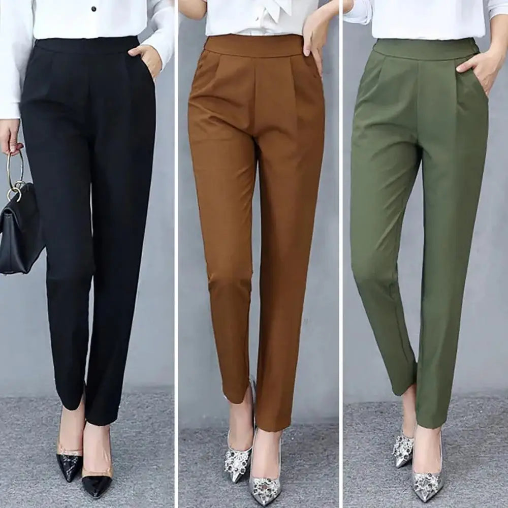 2026 Woman Suit Pants Elegant High Waist Pencil Pants OL Skinny Trousers Temperament Commuting Nine Point Harem Pants 90%