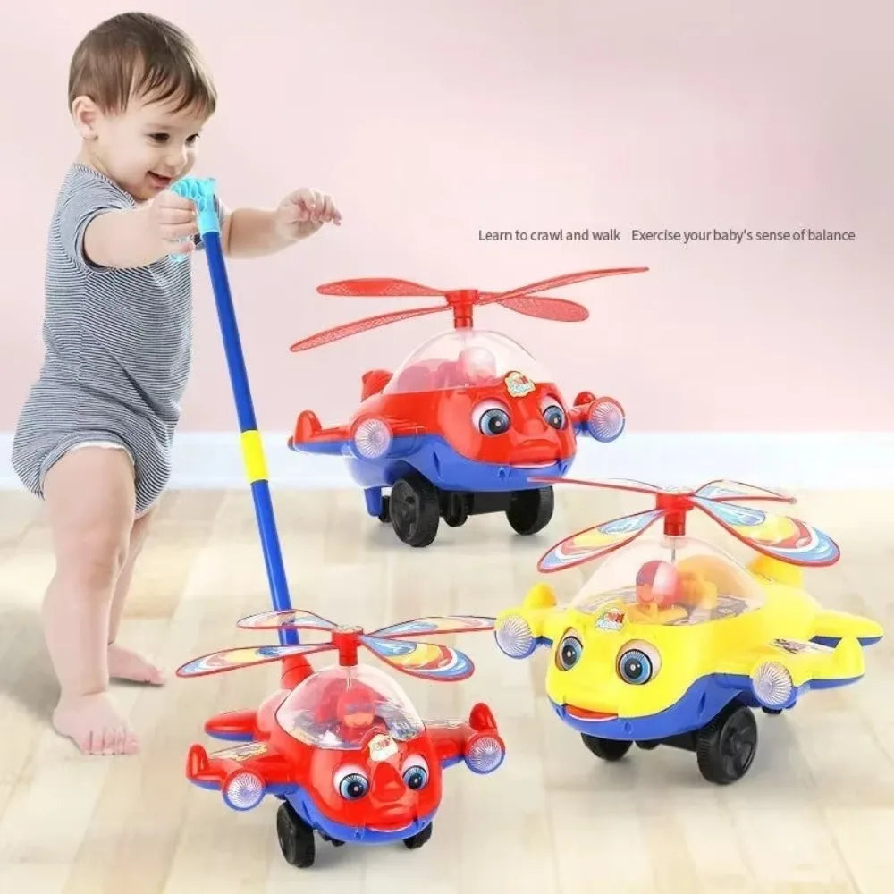 Push-Along Airplane Toy with Bell | Braviixx