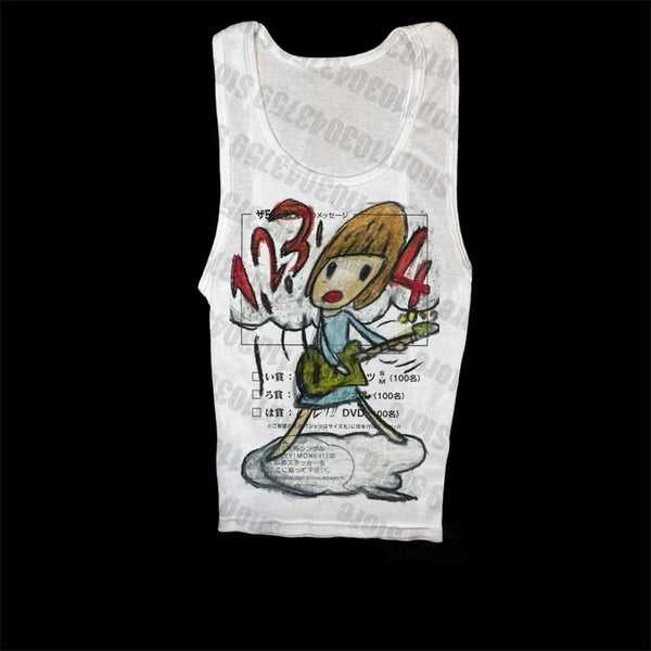 Women's Y2K Japanese Graphic Baby Tee · Ringer / Short Sleeve / Sleeveless · S–XXL