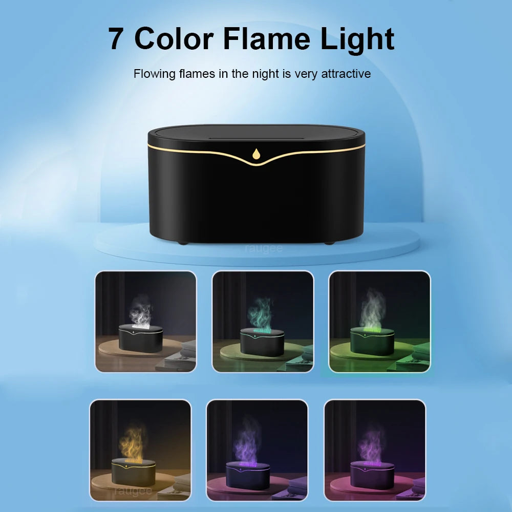150 ml Flame-Effect USB Aroma Diffuser | 7-Colour LED Light | Braviixx