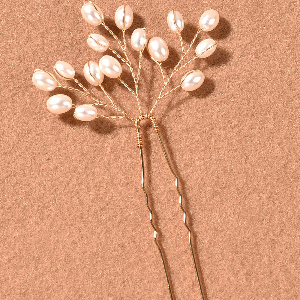 3Pcs Pearls Wedding Bridal Hair Pins Anti-slip Stable Grip Wedding Bridal Headdress for Friends Girlfriend Wife Novel Gift
