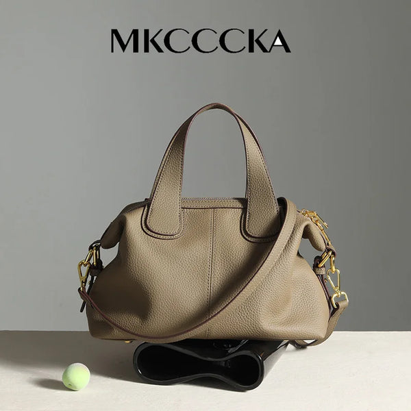 Women's Structured Pebbled PU Leather Satchel Bag | Dual Top Handles | Side Zip Pockets | Detachable Crossbody Strap | 5 Colours