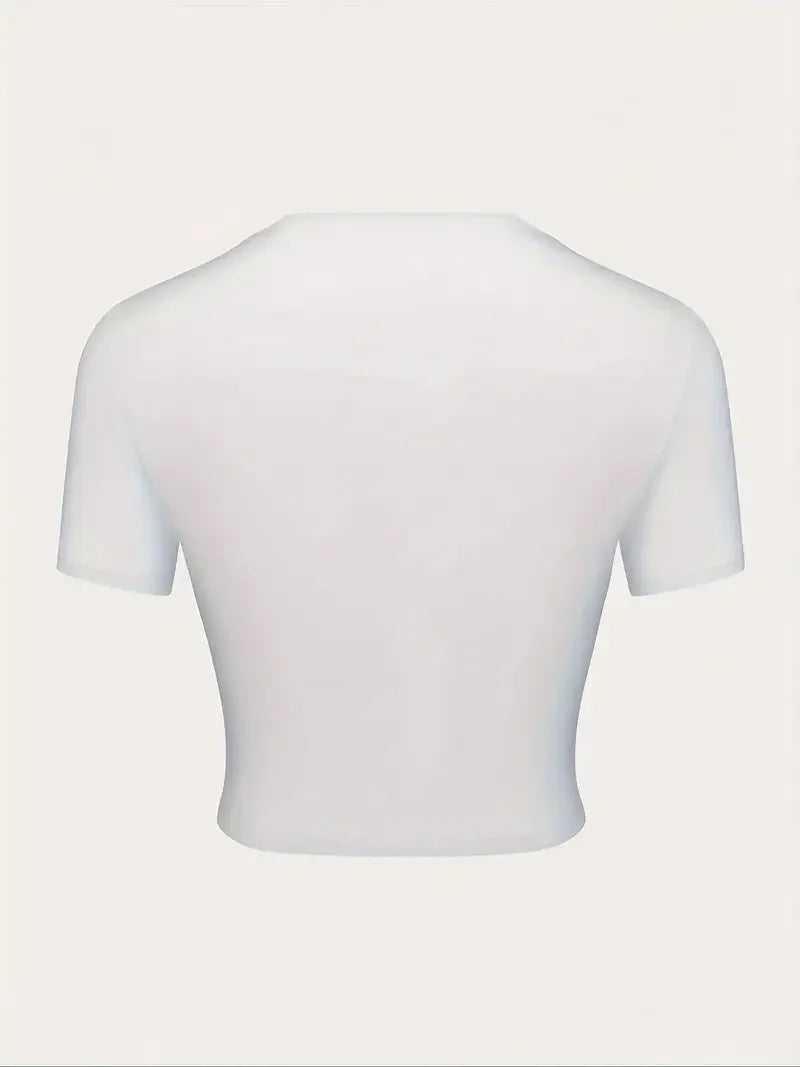 2000s Cropped Shirt Birthday Letter Print Graphic Print Crew Neck Crop Top Short Sleeve T-shirt Summer Women's Y2k Baby Tee