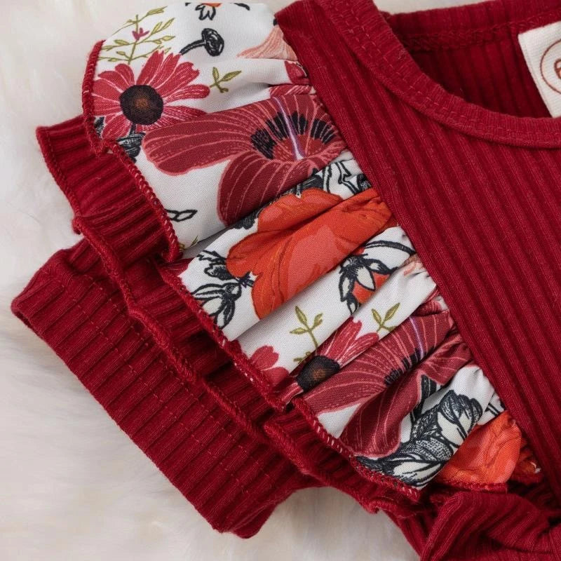Baby Girls' Floral Bow Summer Dress | Short-Sleeve Outfit | 0–18M | Braviixx