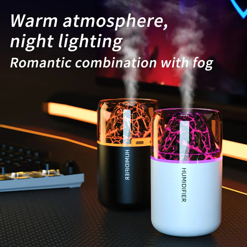 Volcano-Effect USB Humidifier | Colour Light & Scent Bundle Options | Braviixx