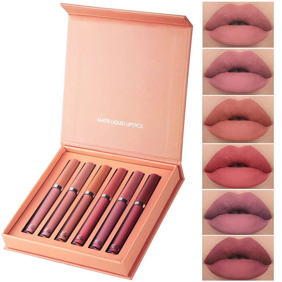 6-Color Matte Liquid Lipstick Set | Gift Box | Braviixx