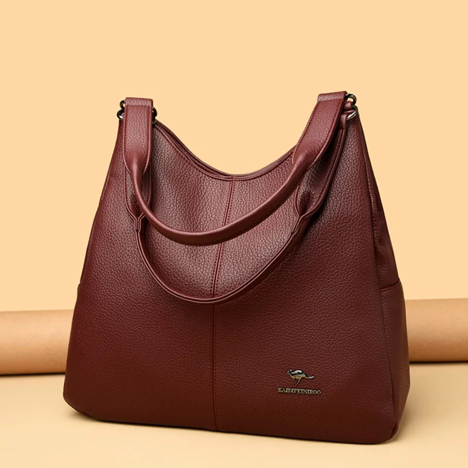 Top-handle Hobo Bag Leather Women Handbags Female Leisure Shoulder Bags Fashion Purses Vintage Bolsas Large Capacity Tote Bag