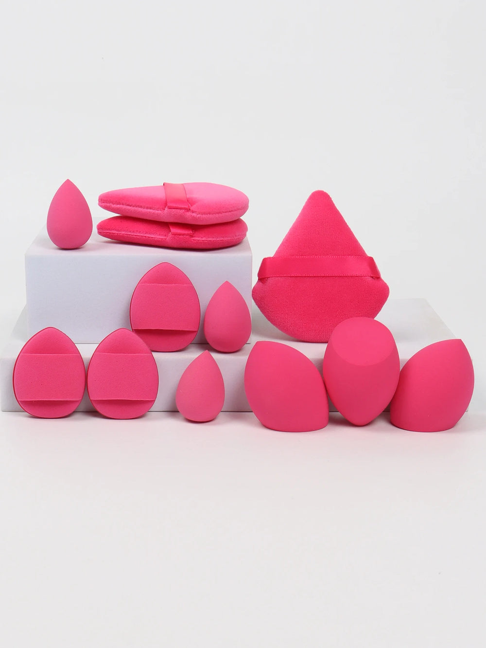 12-Piece Makeup Sponge Set | Powder Puffs, Beauty Eggs & Mini Sponges | Braviixx