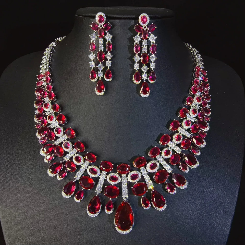 Statement Drop Necklace & Earrings Set | Braviixx