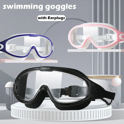Adult Large Frame Swimming Goggles | HD Anti-Fog · Waterproof · Earplugs Included | 6 Colours | Braviixx