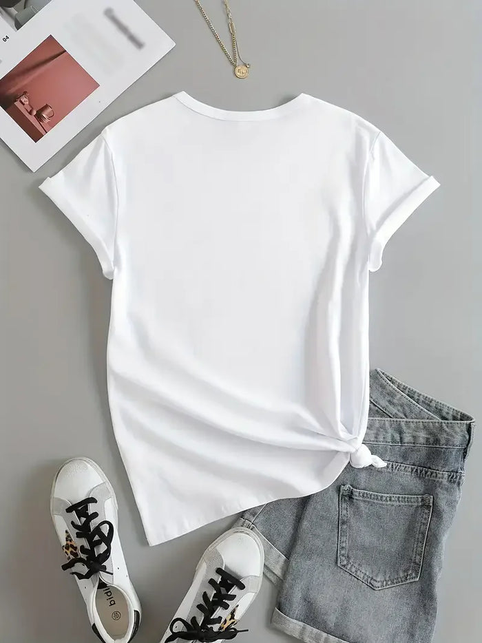 T-shirt 90s 2026 Floral Bike Print Women's Casual Graphic Y2K Geometric Art Print Short Sleeve T Shirt Clothing Top Tee