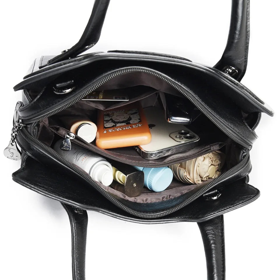Multi-Compartment Top-Handle Shoulder Bag | Braviixx