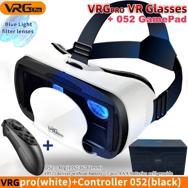 3D VR Glasses for Smartphones | Blue Light Lens VR Headset with Optional Gamepad | Braviixx