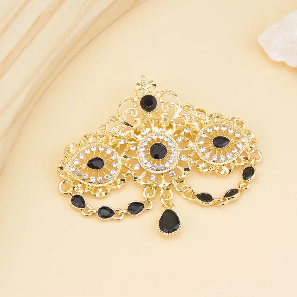 Crystal Caftan Brooch | Teardrop Chains | Braviixx