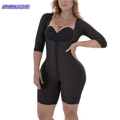 Sleeved Medium-Control Shapewear Bodysuit | Wire-Free Tummy Support | Braviixx