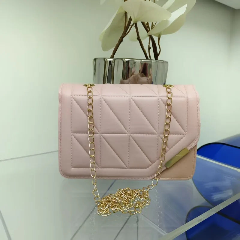 Quilted Mini Shoulder Bag | Gold-Tone Chain Strap | Braviixx