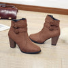 Zip-Up Block-Heel Ankle Boots | Women's | Braviixx