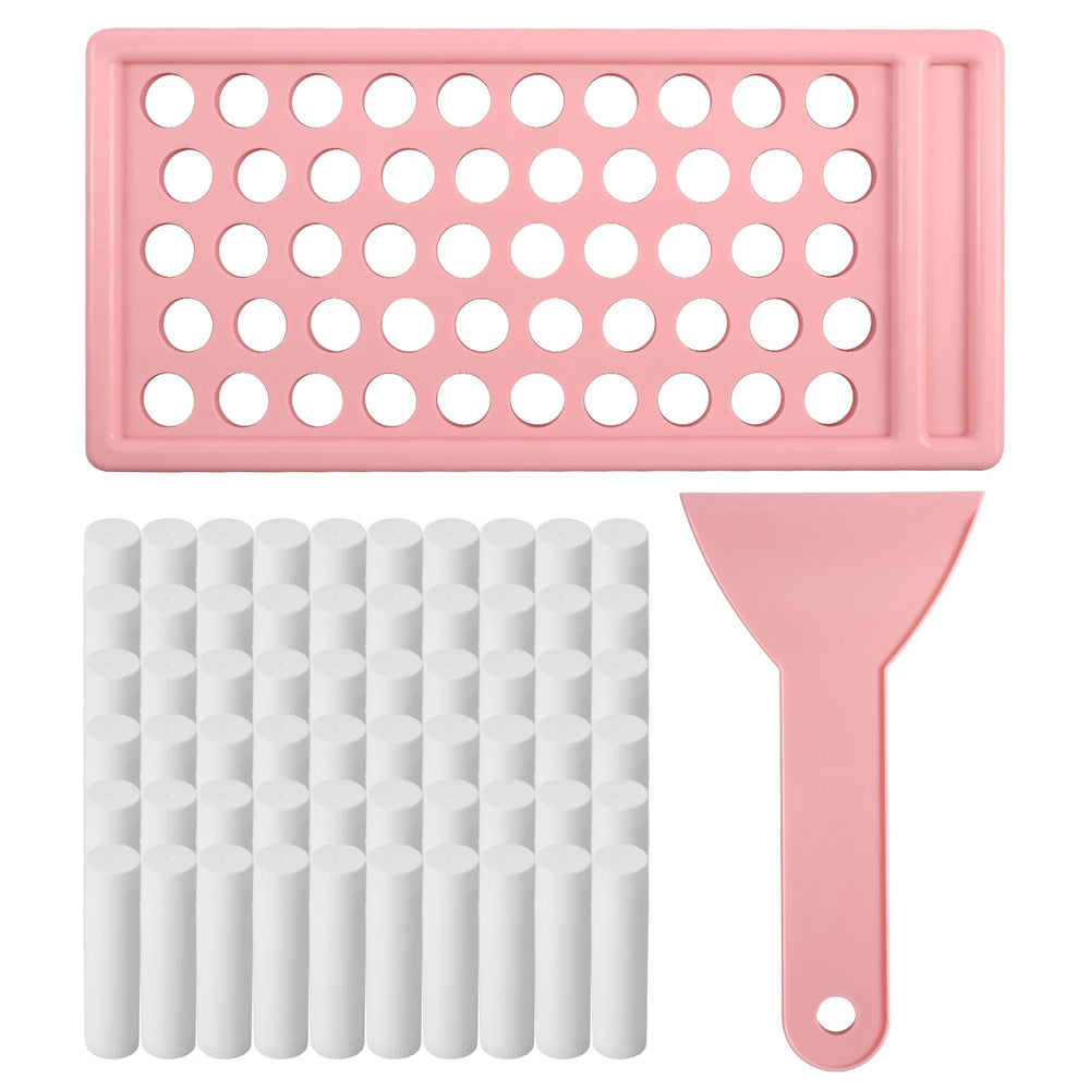 50-Piece Twist-Up Lip Balm Tube Kit | Filling Tray & Spatula | Braviixx