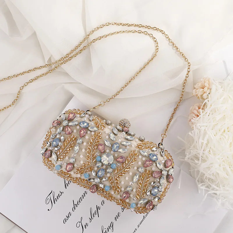 Women's Crystal Beaded Clutch Evening Bag