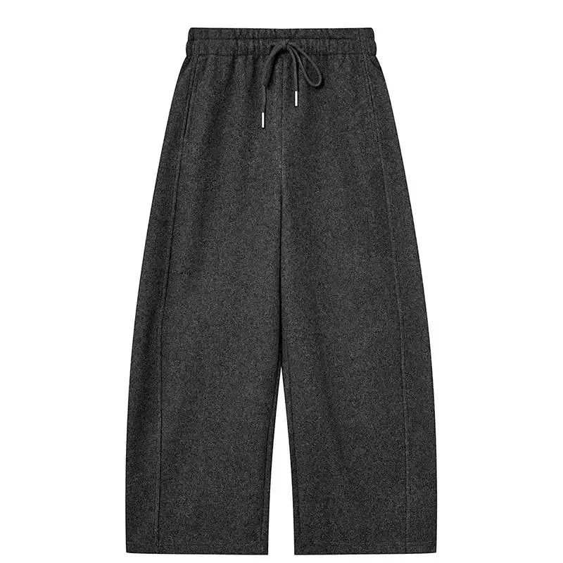 Women's Wide-Leg Culottes with Elastic Waist Drawstring