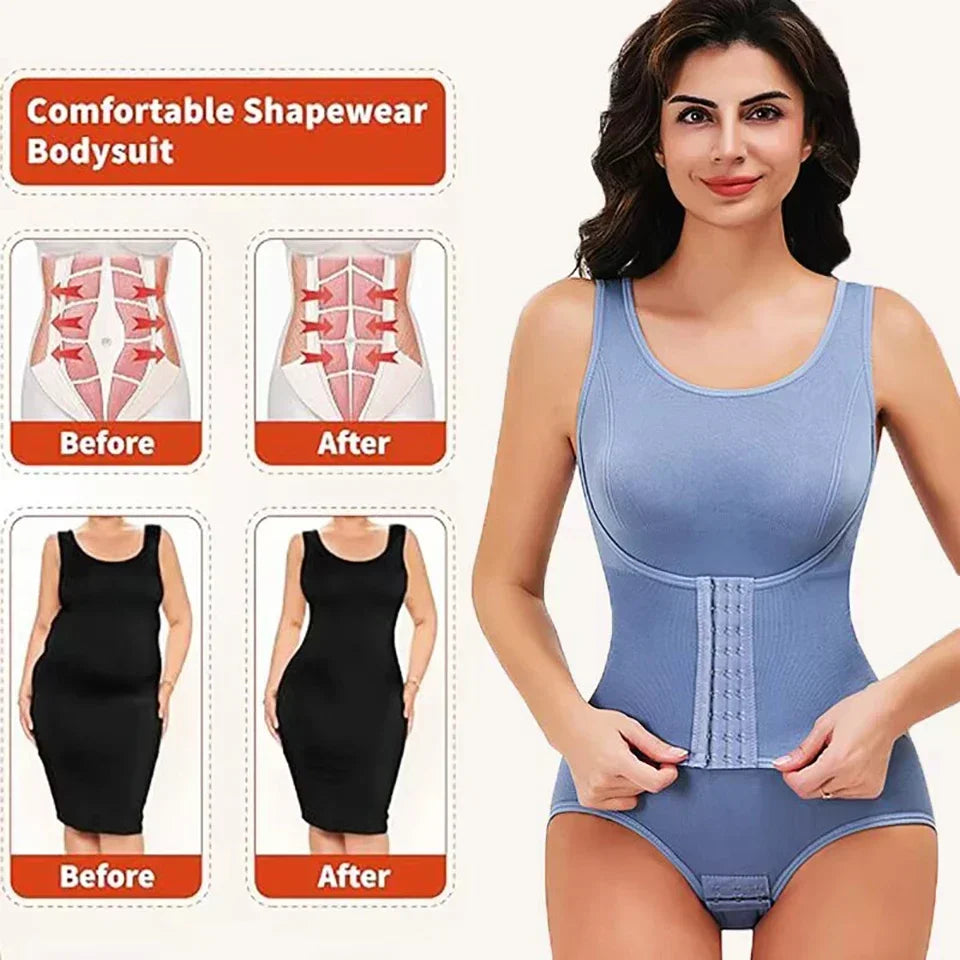 2026 New Bodysuit Shapewear with Zipper Belt Women Tummy Control Fajas Body Shaper Waist Trainer Slimming Cincher Corset Tops