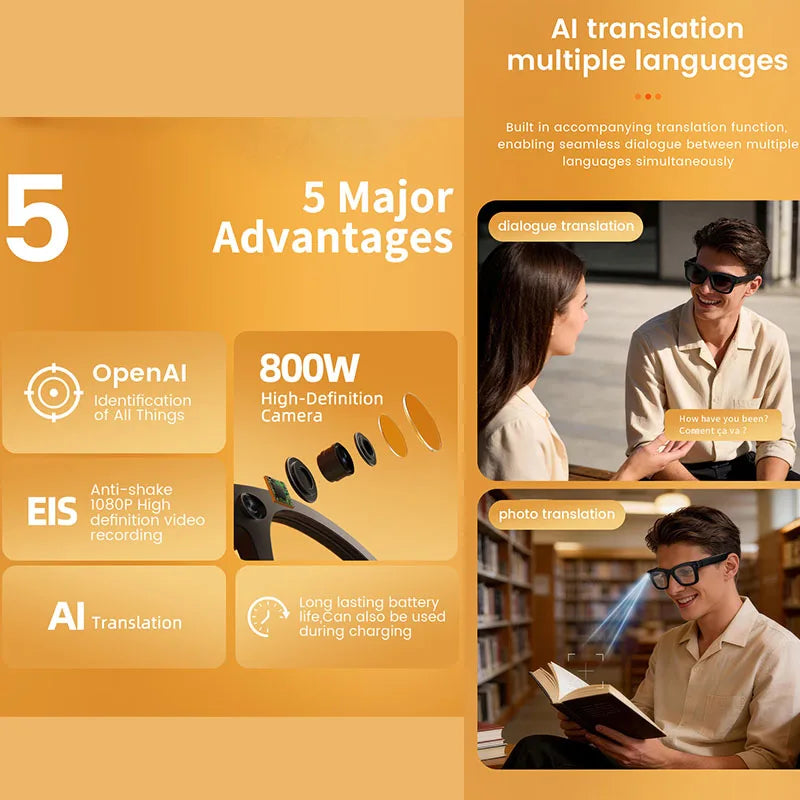 8MP AI Camera Smart Glasses with Bluetooth Calling | Braviixx