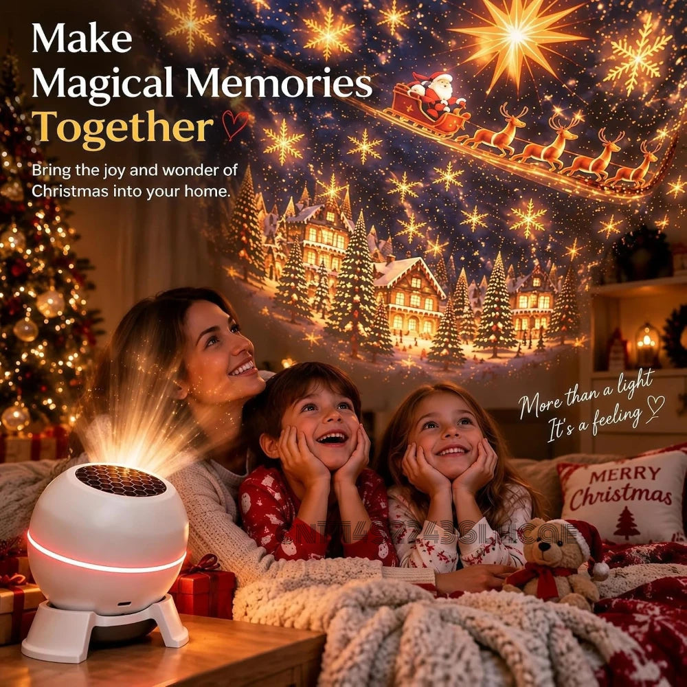 Christmas Projection Night Light | USB-Powered Indoor Decor | Braviixx