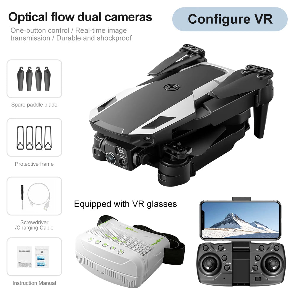 Foldable Camera Drone with FPV Goggles Option | 4K/6K/8K HD Dual Camera Quadcopter | Braviixx