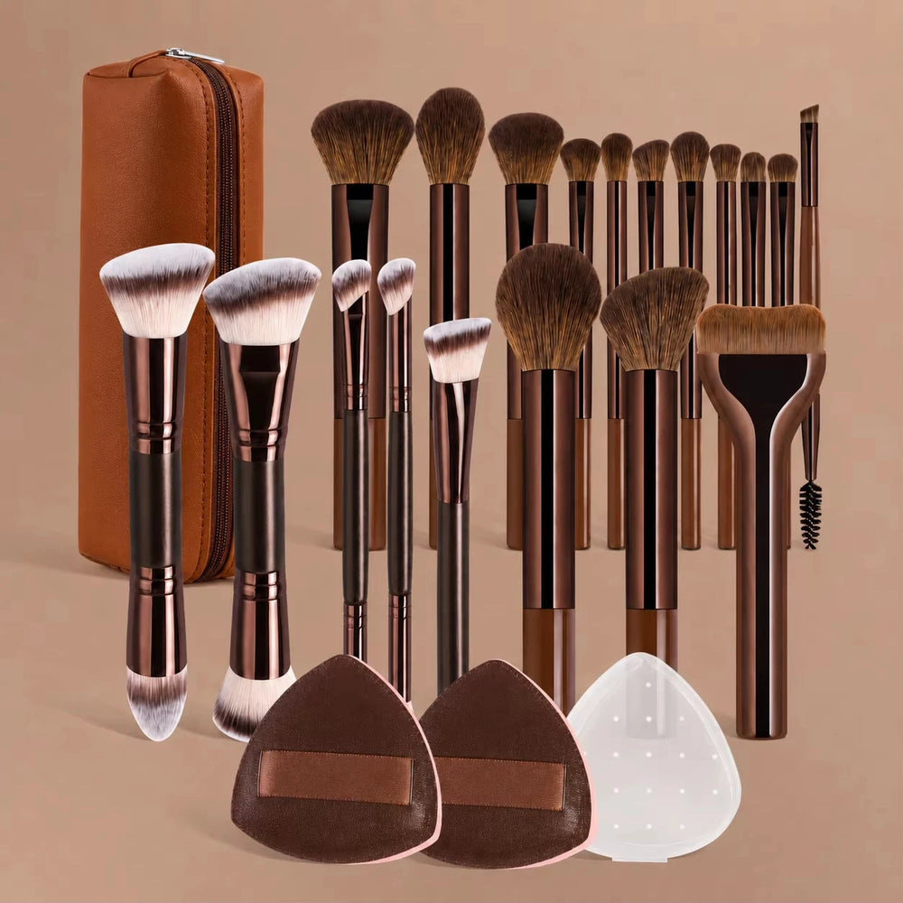 Makeup Brush Set | 13–22 Piece Options with Bag & Sponges | Braviixx