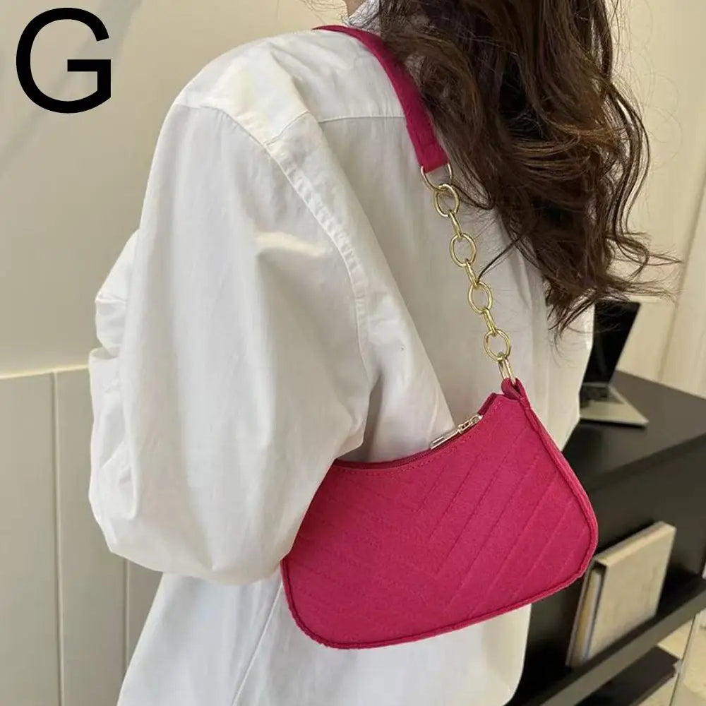Women's Mini Shoulder Bag | Chevron & Pom-Pom | Braviixx